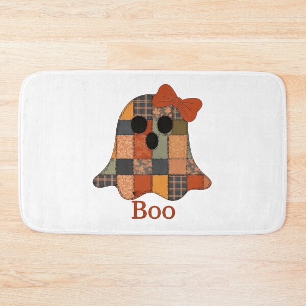 Item preview, Whimsical Patchwork Ghost With Boo Text Halloween designed and sold by RuweisVibes.