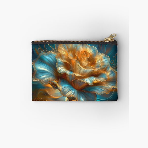 Item preview, Golden Blue Rose on Dark Teal  – Vibrant Fantasy Floral Art designed and sold by MargaretWiktor.