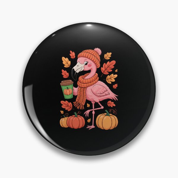 Item preview, Flamingo Coffee Thanksgiving Autumn Lovers designed and sold by WalshDrawnLaugh.