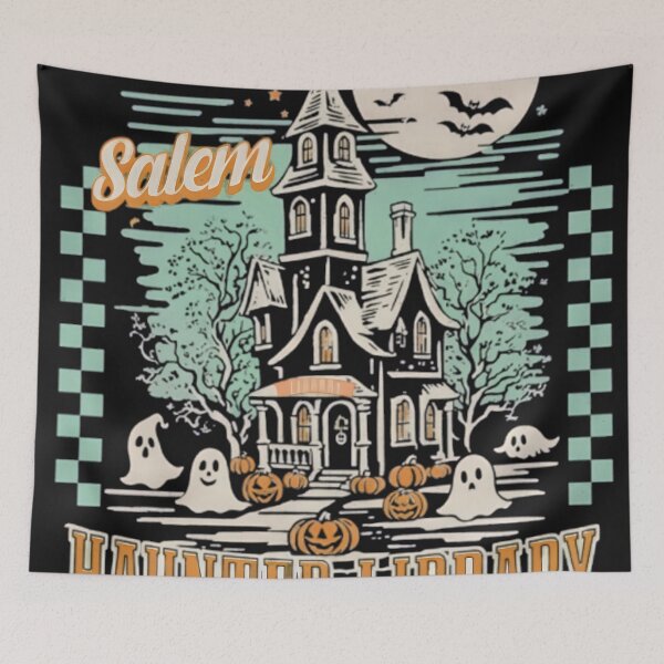 Item preview, Salem Haunted Library Shirt – Vintage Halloween Massachusetts Tee designed and sold by Zeraels.