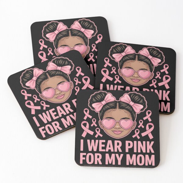 Item preview, I Wear Pink for My Mom Breast Cancer Afro Girls Toddlers designed and sold by BLZART.