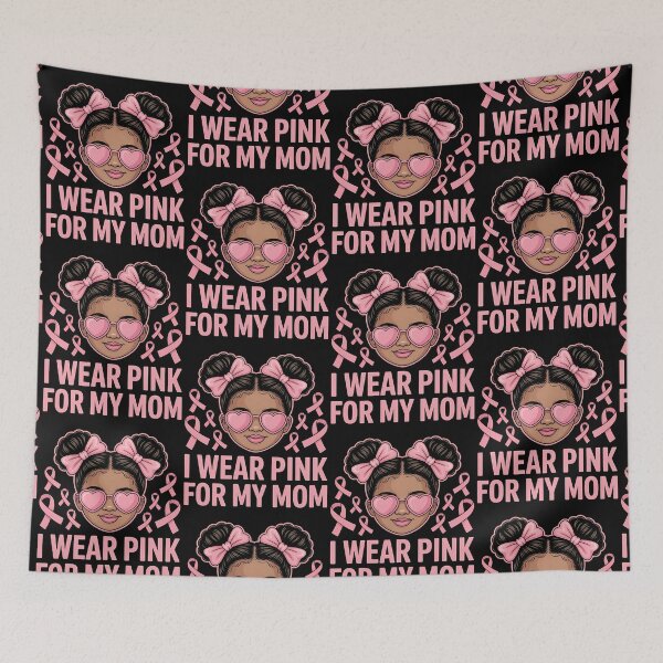 Item preview, I Wear Pink for My Mom Breast Cancer Afro Girls Toddlers designed and sold by BLZART.