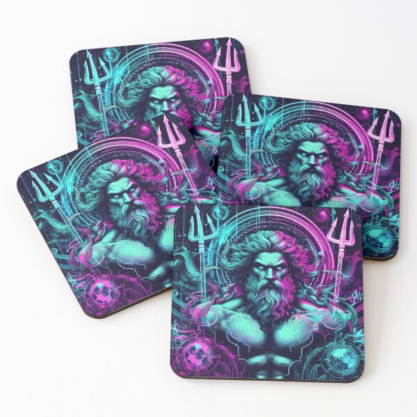 Item preview, 080 - Cyberpunk Greek Poseidon designed and sold by GoLayout.