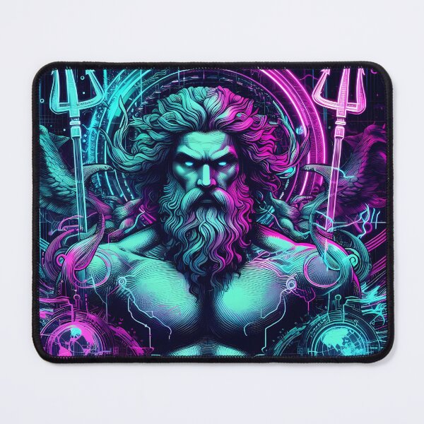 Item preview, 080 - Cyberpunk Greek Poseidon designed and sold by GoLayout.