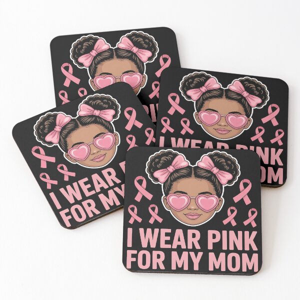 Item preview, I Wear Pink for My Mom Breast Cancer Afro Girls Toddlers designed and sold by BLZART.