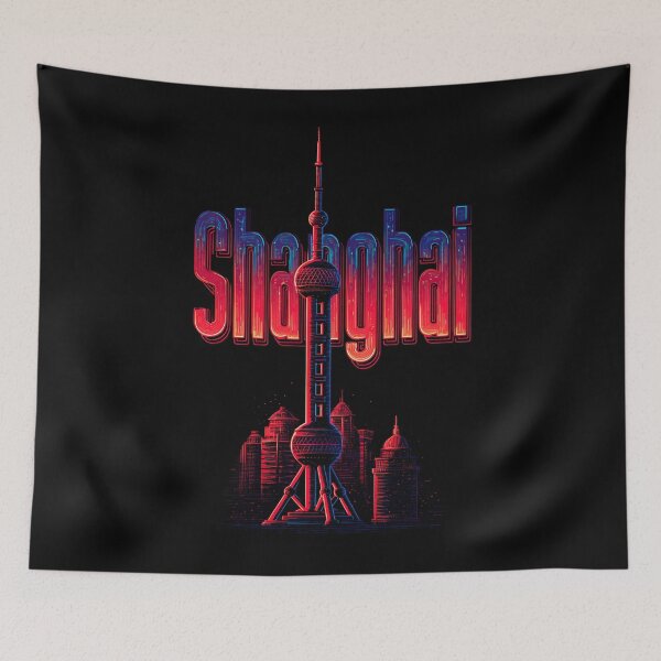 Item preview, Shanghai Design – Oriental Pearl Tower & Skyline Illustration designed and sold by Meiersbeste.