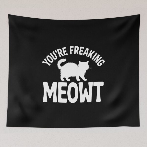 Item preview, You’re Freaking Meowt White Cat designed and sold by sandrahofer-art.