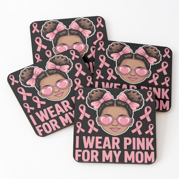 Item preview, I Wear Pink for My Mom Breast Cancer Afro Girls Toddlers designed and sold by BLZART.