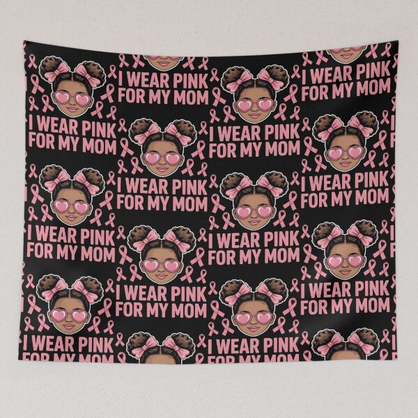 Item preview, I Wear Pink for My Mom Breast Cancer Afro Girls Toddlers designed and sold by BLZART.