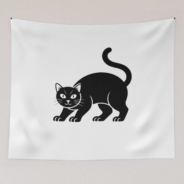 Item preview, Minimal Black Cat Silhouette designed and sold by sandrahofer-art.