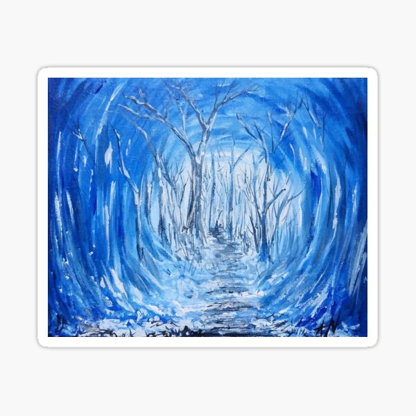 Deep Frozen Woods Original Painting Sticker
