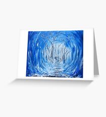 Deep Frozen Woods Original Painting Greeting Card