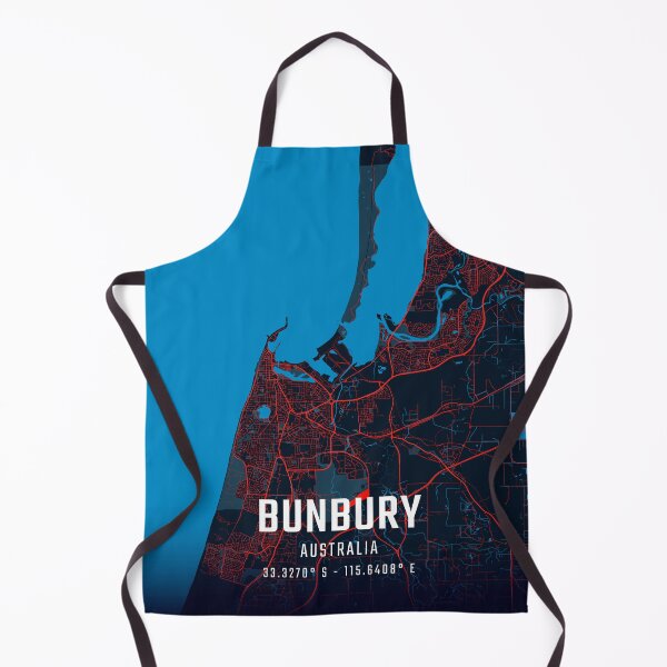 Item preview, Bunbury Red & Blue Minimalist Map designed and sold by HomeLivingCo.