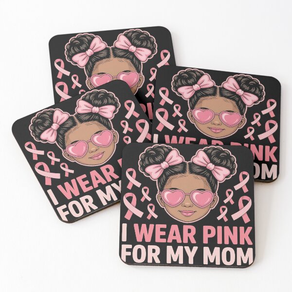 Item preview, I Wear Pink for My Mom Breast Cancer Afro Girls Toddlers designed and sold by BLZART.