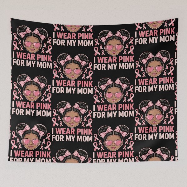 Item preview, I Wear Pink for My Mom Breast Cancer Afro Girls Toddlers designed and sold by BLZART.