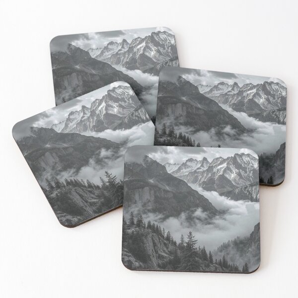 Item preview, Black & White Canadian Rocky Mountain Landscape designed and sold by ShadeScapeArt.