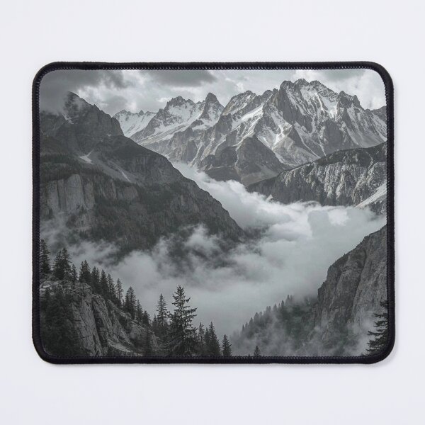 Item preview, Black & White Canadian Rocky Mountain Landscape designed and sold by ShadeScapeArt.