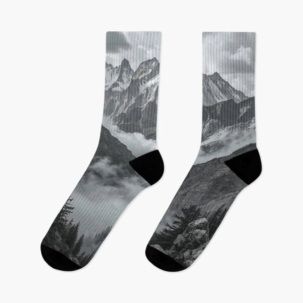 Item preview, Black & White Canadian Rocky Mountain Landscape designed and sold by ShadeScapeArt.