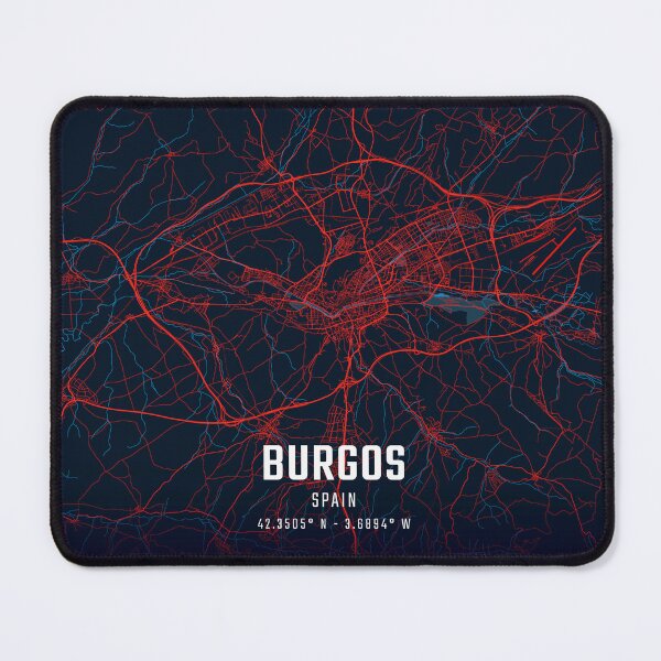 Item preview, Burgos Red & Blue Minimalist Map designed and sold by HomeLivingCo.