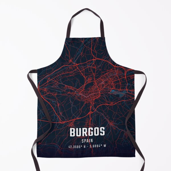 Item preview, Mapa minimalista rojo y azul de Burgos designed and sold by HomeLivingCo.