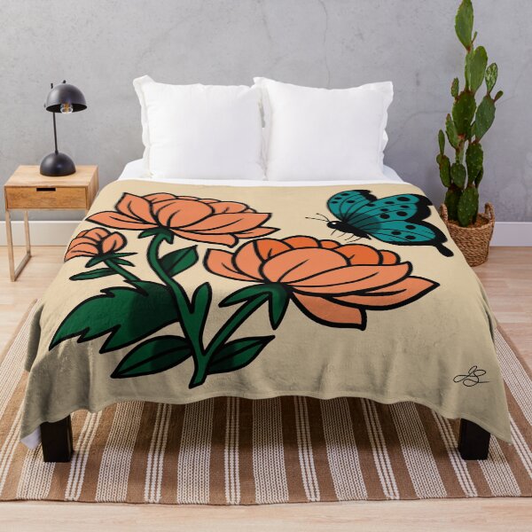 Item preview, Orange Blossoms & Butterfly — Traditional Flash designed and sold by ScotiaInk.