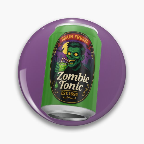 Item preview, Zombie Tonic Can – Brain Freeze Halloween Drink Design designed and sold by artecomm.