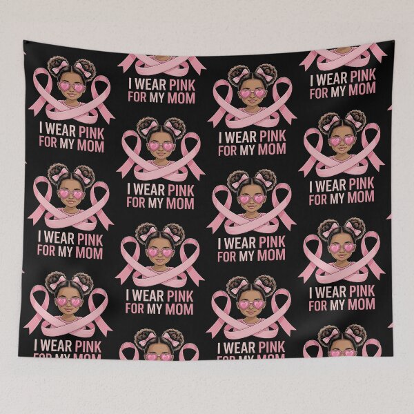 Item preview, I Wear Pink for My Mom Breast Cancer Afro Girls Toddlers designed and sold by BLZART.