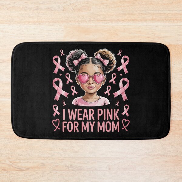 Item preview, I Wear Pink for My Mom Breast Cancer Afro Girls Toddlers designed and sold by BLZART.