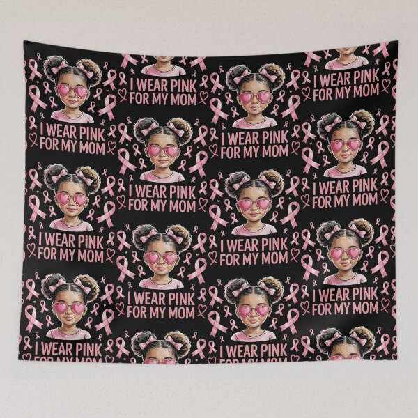 Item preview, I Wear Pink for My Mom Breast Cancer Afro Girls Toddlers designed and sold by BLZART.