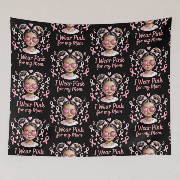 Item preview, I Wear Pink for My Mom Breast Cancer Afro Girls Toddlers designed and sold by BLZART.