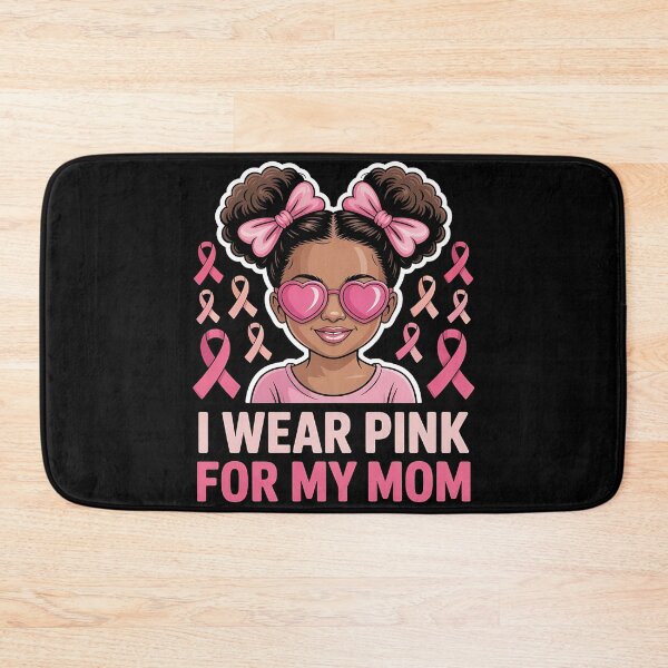Item preview, I Wear Pink for My Mom Breast Cancer Afro Girls Toddlers designed and sold by BLZART.