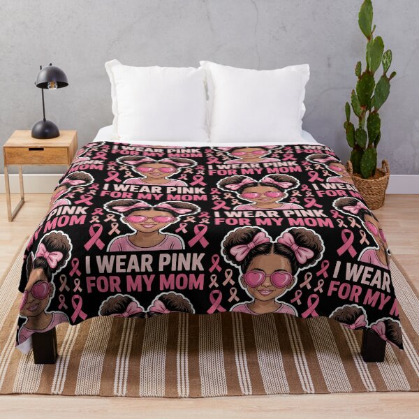 Item preview, I Wear Pink for My Mom Breast Cancer Afro Girls Toddlers designed and sold by BLZART.