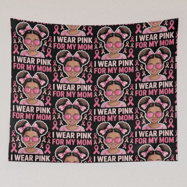 Item preview, I Wear Pink for My Mom Breast Cancer Afro Girls Toddlers designed and sold by BLZART.