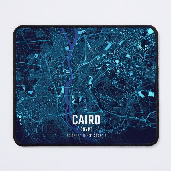 Item preview, Cairo Red & Blue Minimalist Map designed and sold by HomeLivingCo.