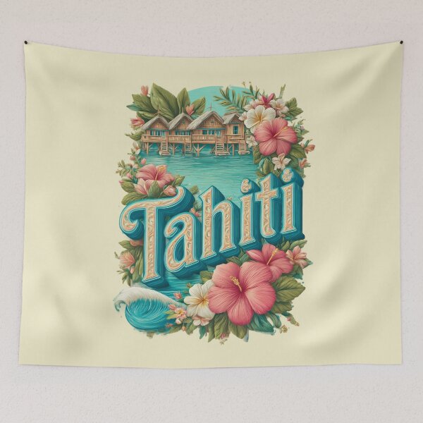 Item preview, Tahiti Design – South Sea Bungalows & Tropical Blossom Souvenir designed and sold by Meiersbeste.