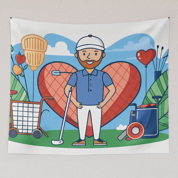 Item preview, Cartoon Golf Golfing Play Art Serene Natural Colors designed and sold by ART ATTACK ZONE.