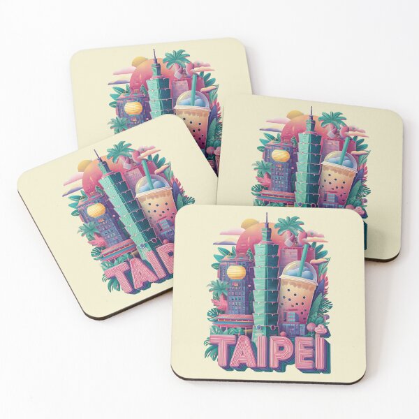 Item preview, Taipei Design – Skyline with Taipei 101 & Bubble Tea Souvenir designed and sold by Meiersbeste.