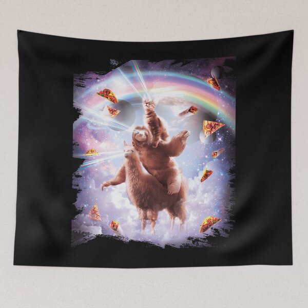 Item preview, Laser Eyes Space Cat Riding Sloth	 designed and sold by smsihikcaw1.