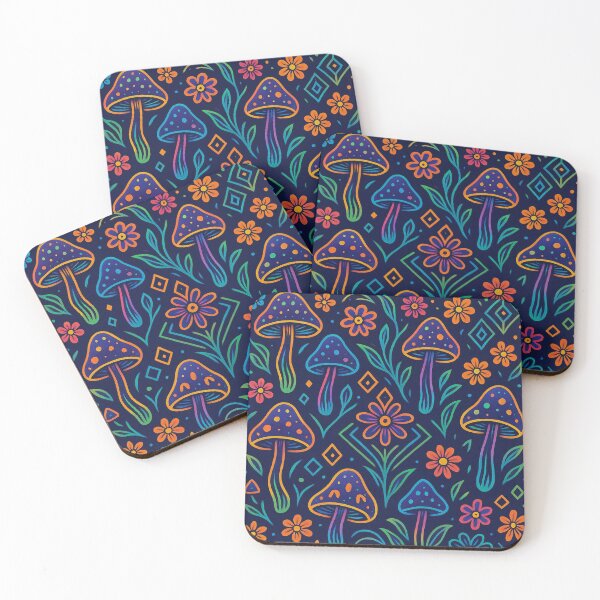 Item preview, Neon Fractal Garden – Sacred Geometry Psychedelic Seamless Pattern designed and sold by getpressedshirt.