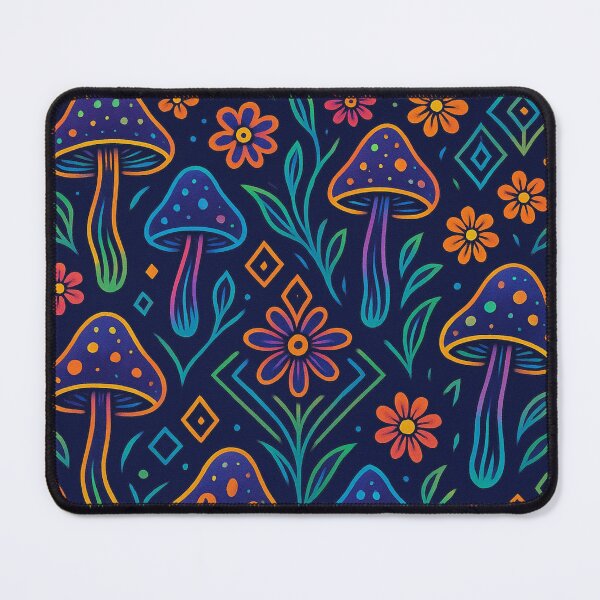 Item preview, Neon Fractal Garden – Sacred Geometry Psychedelic Seamless Pattern designed and sold by getpressedshirt.