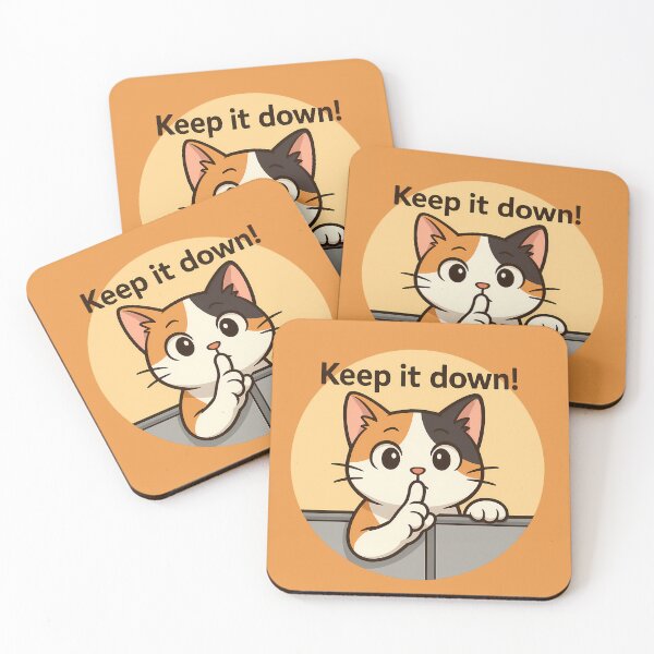 Item preview, Keep It Down Cat Sticker designed and sold by Yuliya Brush.