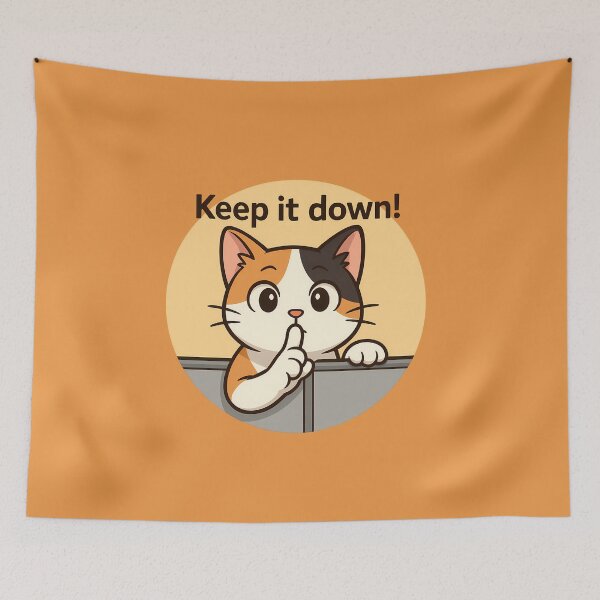 Item preview, Keep It Down Cat Sticker designed and sold by Yuliya Brush.