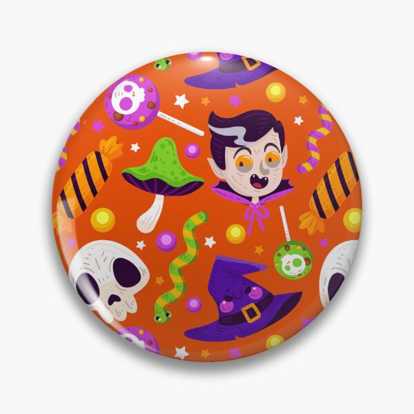 Item preview, Halloween Pattern with Vampires, Skulls & Candy Hearts designed and sold by NicolaZhukov.