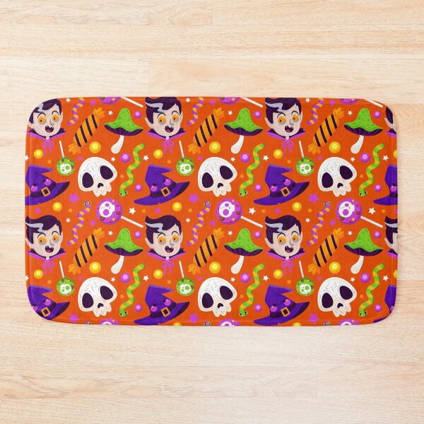 Item preview, Halloween Pattern with Vampires, Skulls & Candy Hearts designed and sold by NicolaZhukov.