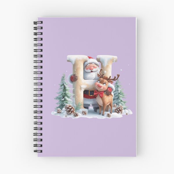 Item preview, Santa & Reindeer Monogram Letter H – Festive Christmas Holiday Alphabet Gift & Decor designed and sold by AmenAlways.