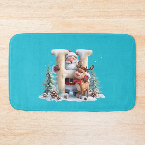 Item preview, Santa & Reindeer Monogram Letter H – Festive Christmas Holiday Alphabet Gift & Decor designed and sold by AmenAlways.