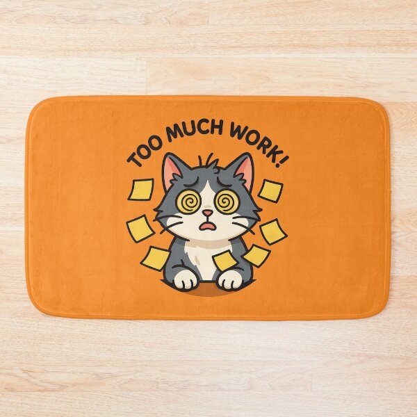 Item preview, Too Much Work Cat Sticker designed and sold by Yuliya Brush.