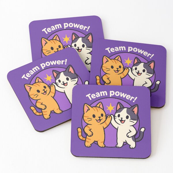 Item preview, Team Power Cat Sticker designed and sold by Yuliya Brush.