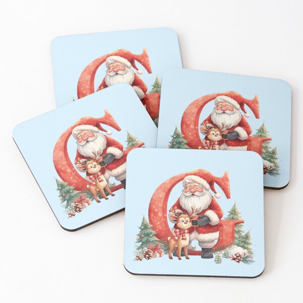 Item preview, Santa & Reindeer Monogram Letter G – Whimsical Christmas Holiday Alphabet Design designed and sold by AmenAlways.