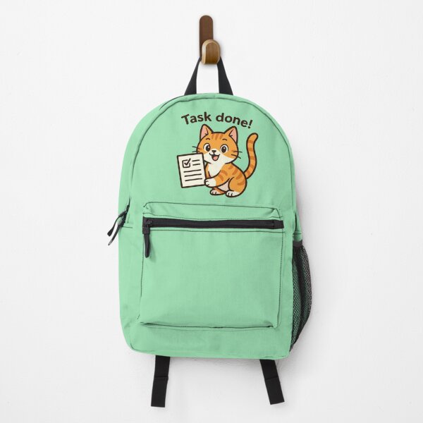 Item preview, Task Done Cat Sticker designed and sold by Yuliya Brush.